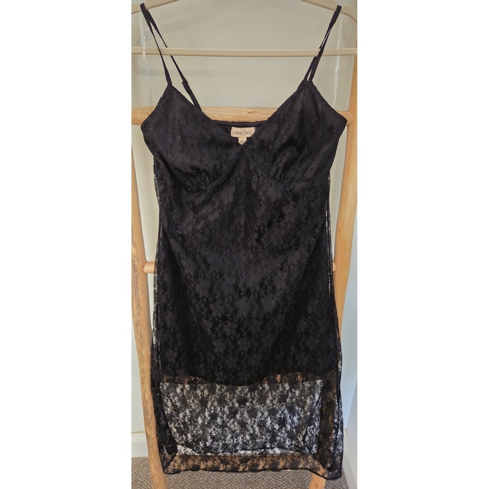 Bloomfield black lace dress‎ large vtg y2k whimsigoth semi-formal homecoming